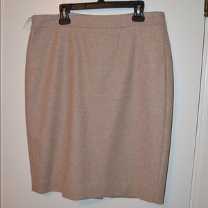 Tan wool ‘The Pencil Skirt’ from J. Crew
